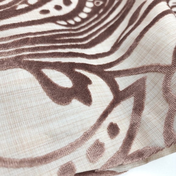 ❣️ Sevier Skirts Textured Beige Brown Paisley Velour Skirt Sz S - Picture 7 of 11